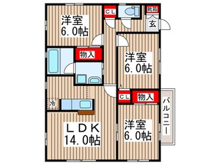 ﾄﾘﾌﾟﾚｯｸｽ夏見の物件間取画像